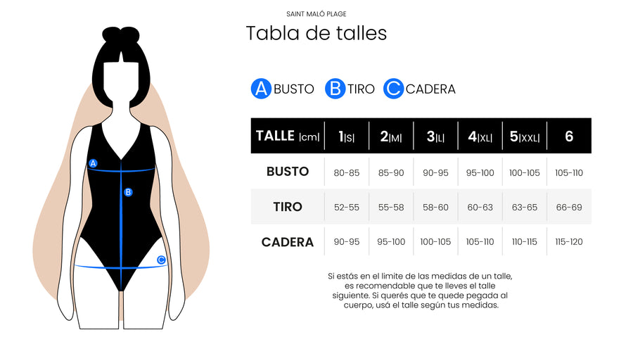Tabla de talles Enterizas