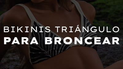Bikinis de triángulo para broncear
