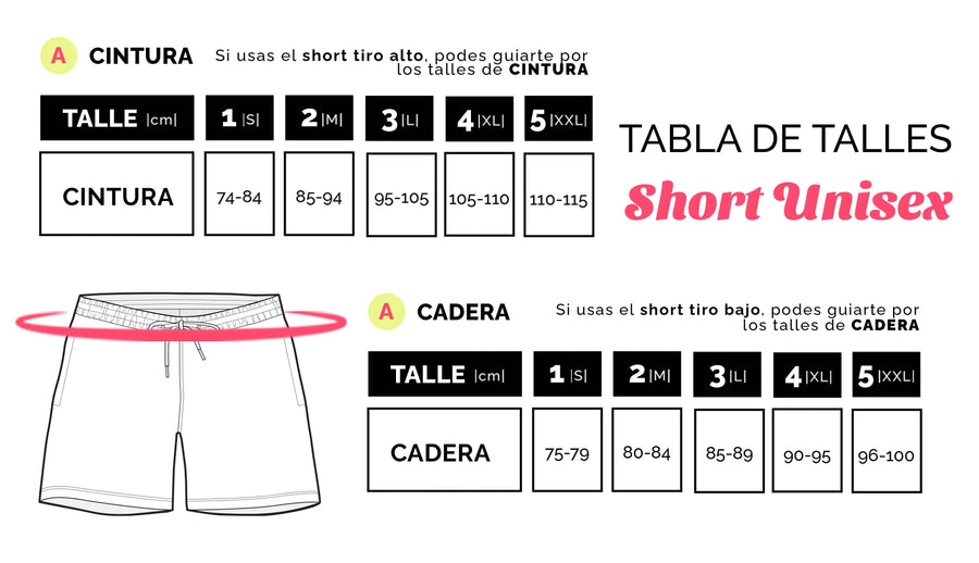 Tabla de talles Shorts